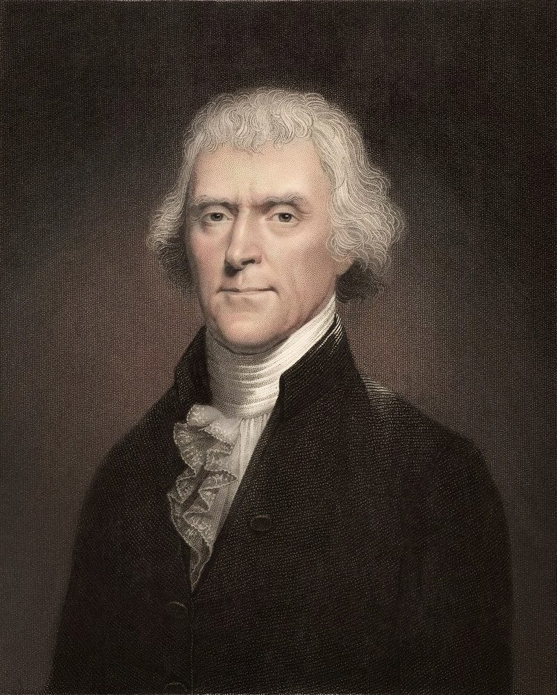 Thomas Jefferson. Engraving by W. Holl in The Gallery of Portraits 1837