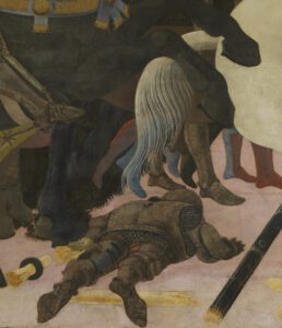 Detail Niccolò Mauruzi da Tolentino at the Battle of San Romano, probably about 1438-40. National Gallery, London, Great Britain - NG02735