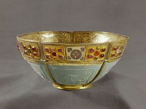 Persian cup made of turquoise, 9th-10th cent., from Iran. Saint Mark's Basilica (Treasury), Venice, Italy - 0019771