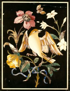 Cabinet - detail (bird with flowers). Opificio delle Pietre Dure, Florence, Italy - 0036891