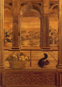 Studiolo del Duca: riquadro con finestra aperta su un paesaggio - Galleria Nazionale delle Marche (Palazzo Ducale), Urbino, Italia - 0069169