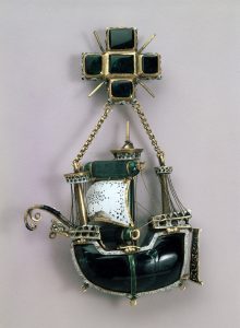 Pendant in form of a ship, early16th century. Hermitage Museum, St. Petersburg, Russia - H761615