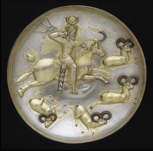 Plate with king hunting rams, A.D. 5th-6th century. Metropolitan Museum of Art, New York, USA -ME00581