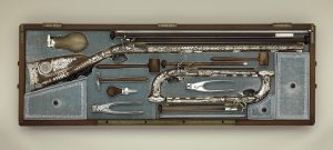 Gunsmith: Nicolas Noel Boutet (French, Versailles and Paris, 1761-1833). Cased Set of a Flintlock Rifle, a Pair of Pistols, and Accessories, ca. 1800. Metropolitan Museum of Art, New York, USA - ME13612