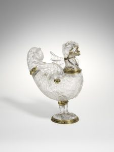 Vase in the form of a monster. Workshop of The Saracchi, Milan, ca. 1575-1600, mounts with diamonds late 19th century, attributed to Alfred AndrÈ (French, 1839-1919). Rock crystal, enameled gold mounts, set with diamonds and rubies. H. 8-3/4 x W. 7-1/4 in. (22.2 x 18.4 cm). Gift of J. Pierpont Morgan, 1917. Metropolitan Museum of Art, New York, USA - ME15285