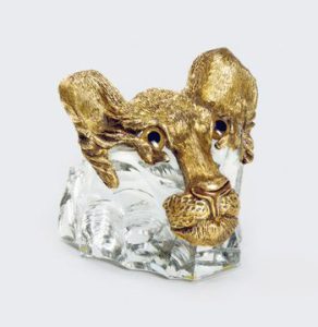A crystal and silver-gilt 'Leo' sculpture, by Chaumet and Baccarat, Paris - PC45858