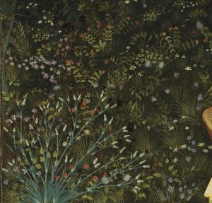 The Annunciation, c. 1426 (after 2018-2019 restoration) - detail (garden) - Angelico, Fra (1387-1455)