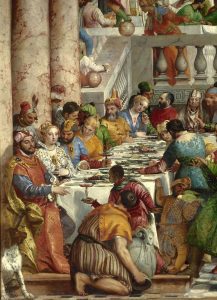Veronese (Caliari, Paolo detto 1528-1588), Nozze di Cana - dettaglio persone a tavola - Louvre, Parigi, Francia - 0109481