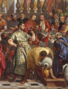 Veronese (Caliari, Paolo dettaglio 1528-1588), Nozze di Cana, dettaglio (uomo mesce il vino) - Louvre, Parigi, Francia - 0152829