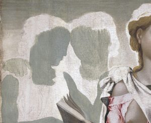 La Vergine col Bambino, San Giovannino e angeli ('La Madonna di Manchester'), circa 1497 - dettaglio - National Gallery, Londra, Gran Bretagna - NG02649