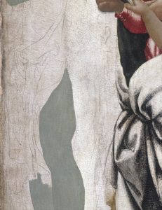 La Vergine col Bambino, San Giovannino e angeli ('La Madonna di Manchester'), circa 1497 - dettaglio - National Gallery, Londra, Gran Bretagna - NG02650