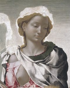 La Vergine col Bambino, San Giovannino e angeli ('La Madonna di Manchester'), circa 1497 - dettaglio - National Gallery, Londra, Gran Bretagna - NG02651