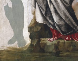 La Vergine col Bambino, San Giovannino e angeli ('La Madonna di Manchester'), circa 1497 - dettaglio - National Gallery, Londra, Gran Bretagna - NG02654