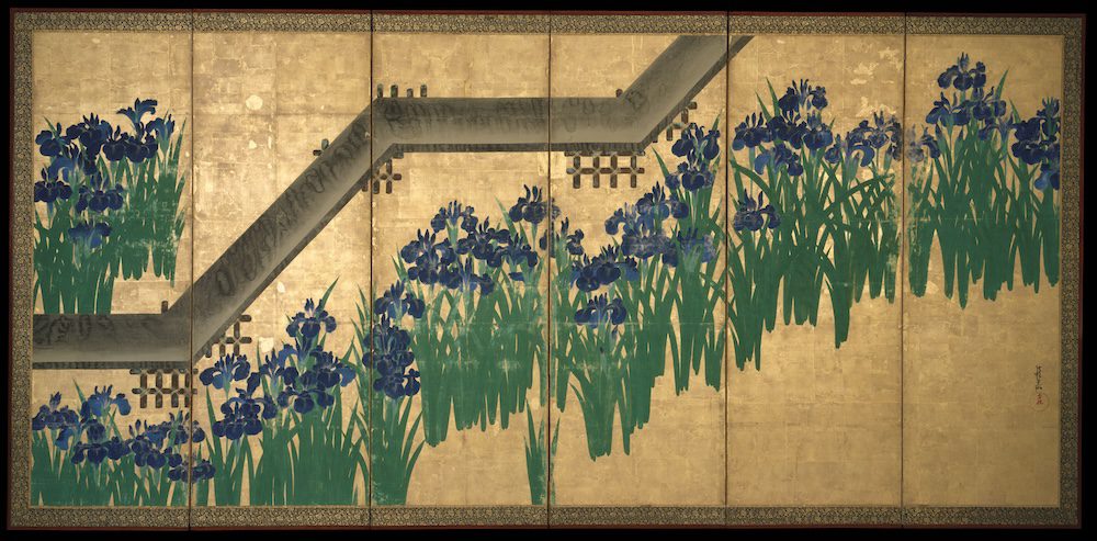 ME01794 – Ogata Korin, Eight-Planked Bridge (Yatsuhashi), 1709. Metropolitan Museum of Art, New York 