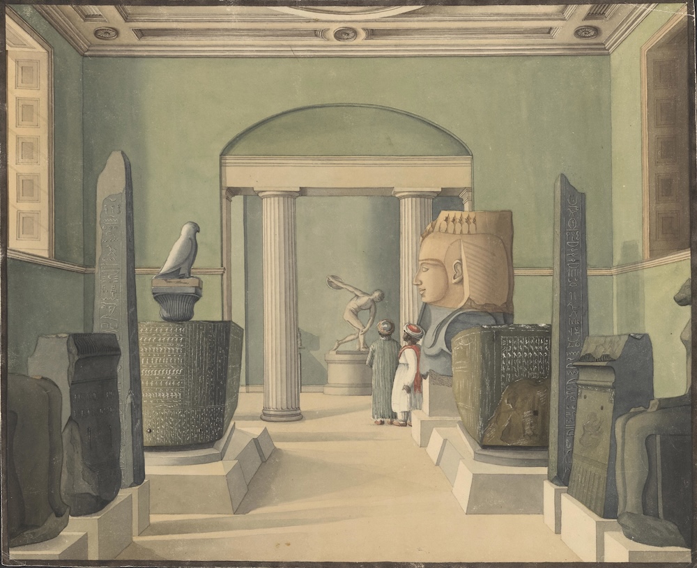 Sala Egizia nella Townley Gallery del British Museum nel 1820
