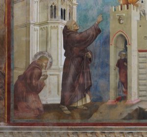 Giotto (Giotto di Bondone 1266–1336), Stories of St. Francis: The Expulsion of the Devils from Arezzo, detail, Basilica of St. Francis, Assisi, Italy - 0152377